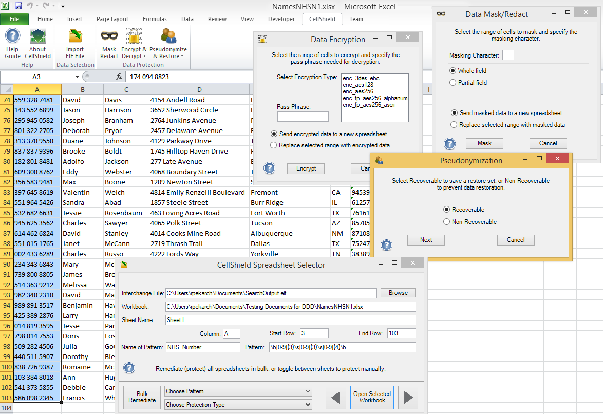 Excel spreadsheet encryption