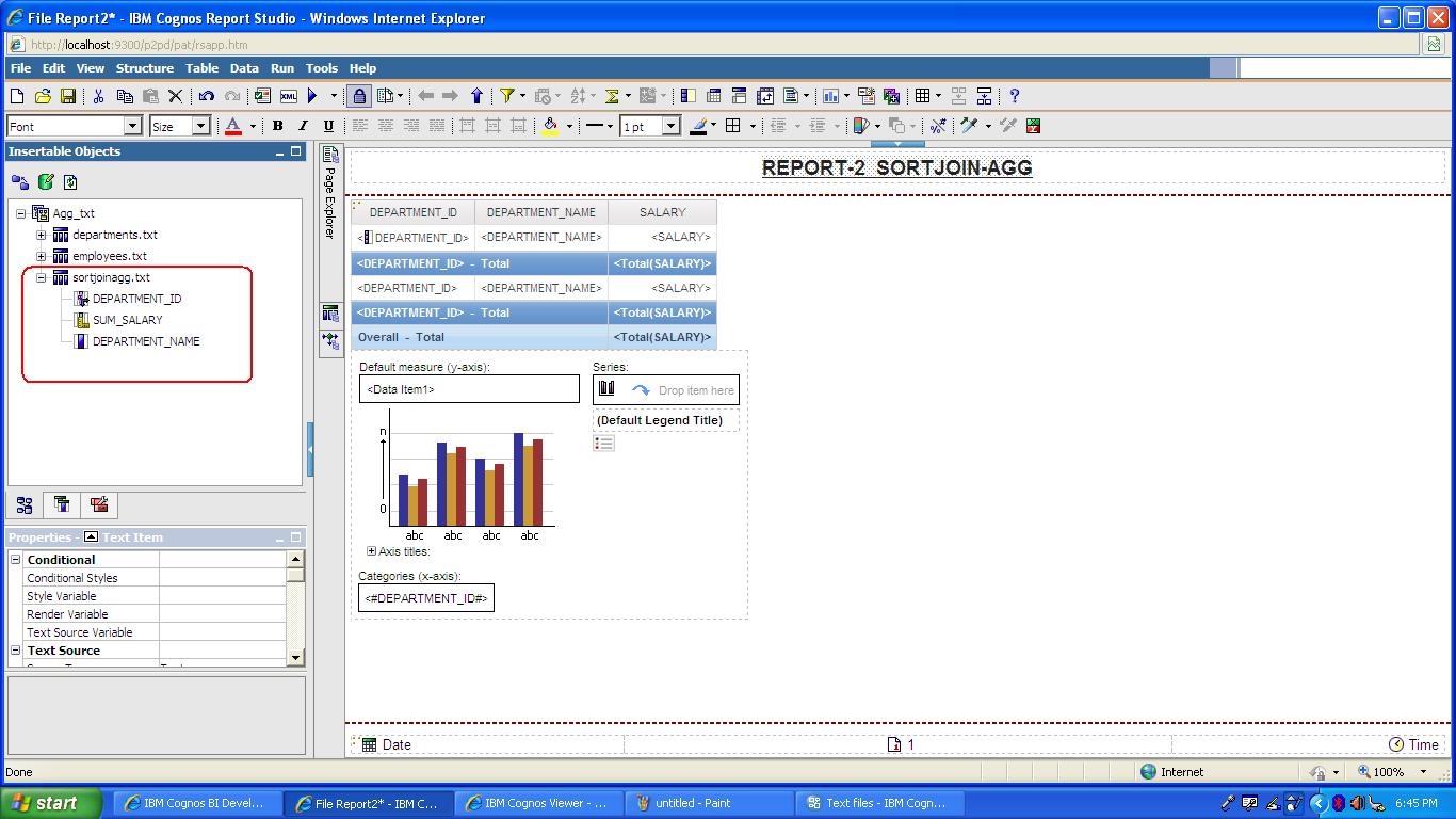 Cognos dashboard