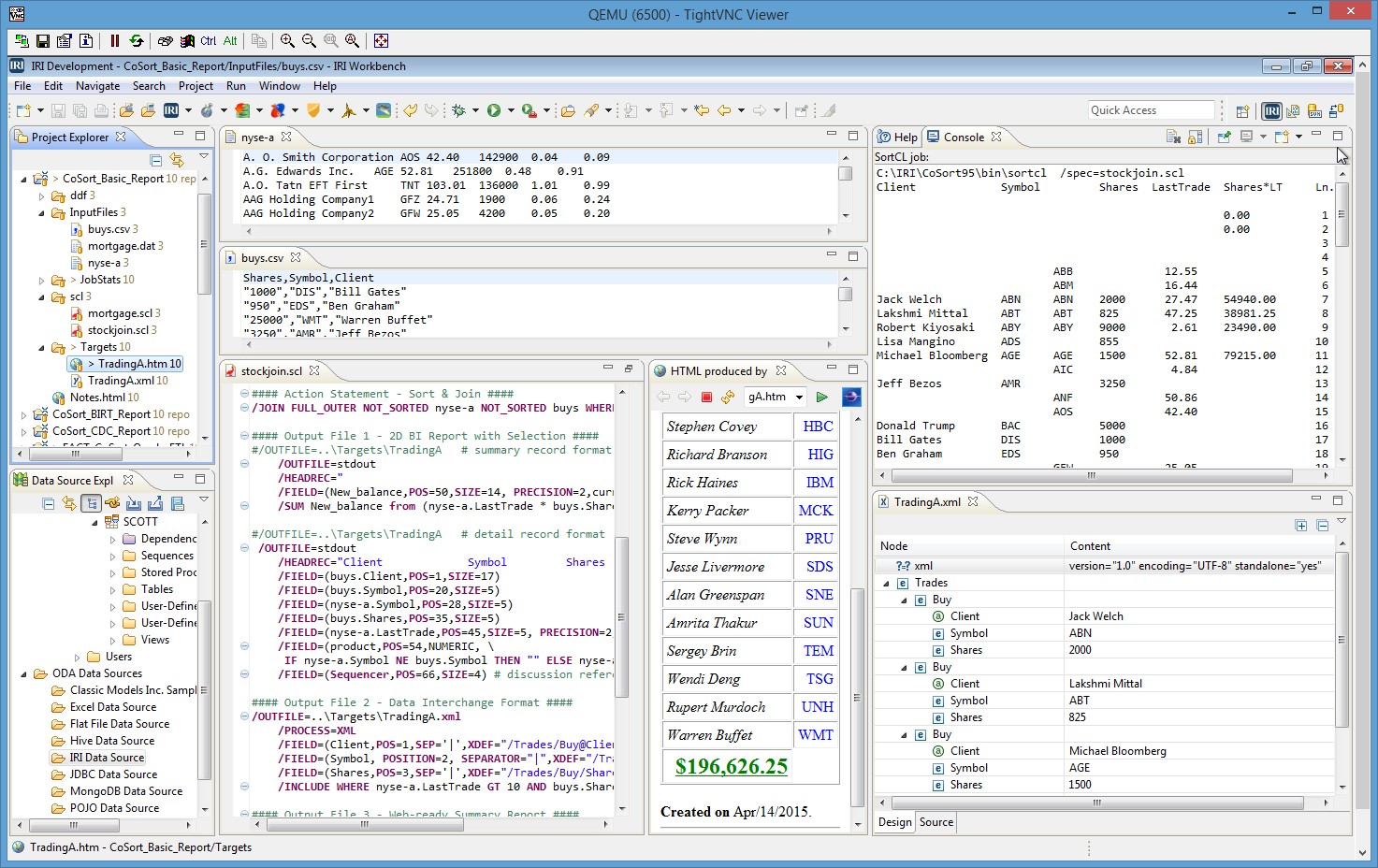 IRI Workbench BI screenshot