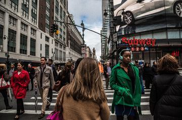 a crowd of people