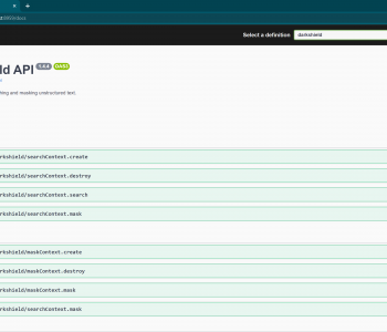 This image shows base endpoints of the DarkShield API for searching and masking text