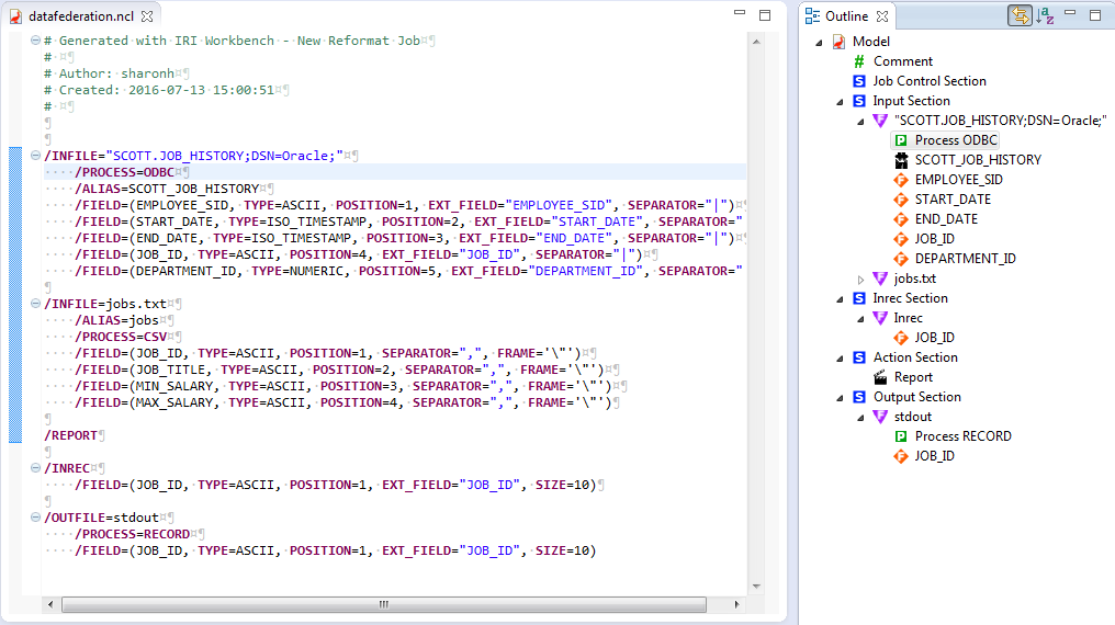 Data Federation in IRI Workbench - IRI