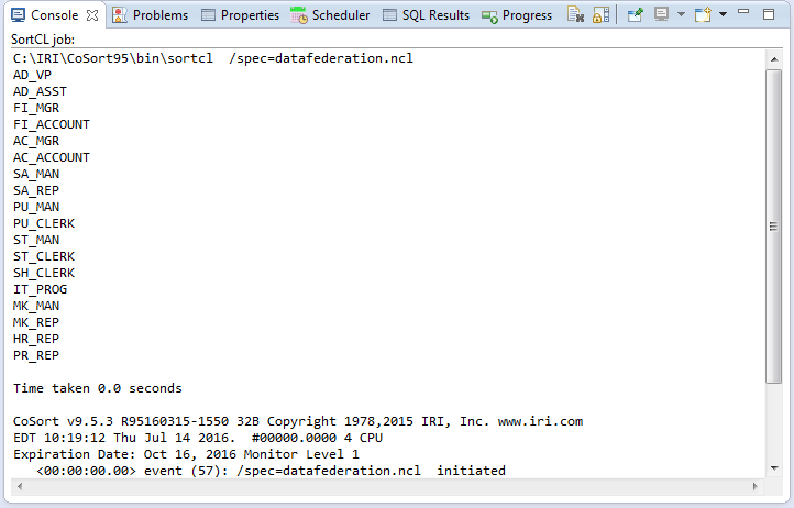 Data Federation in IRI Workbench - IRI